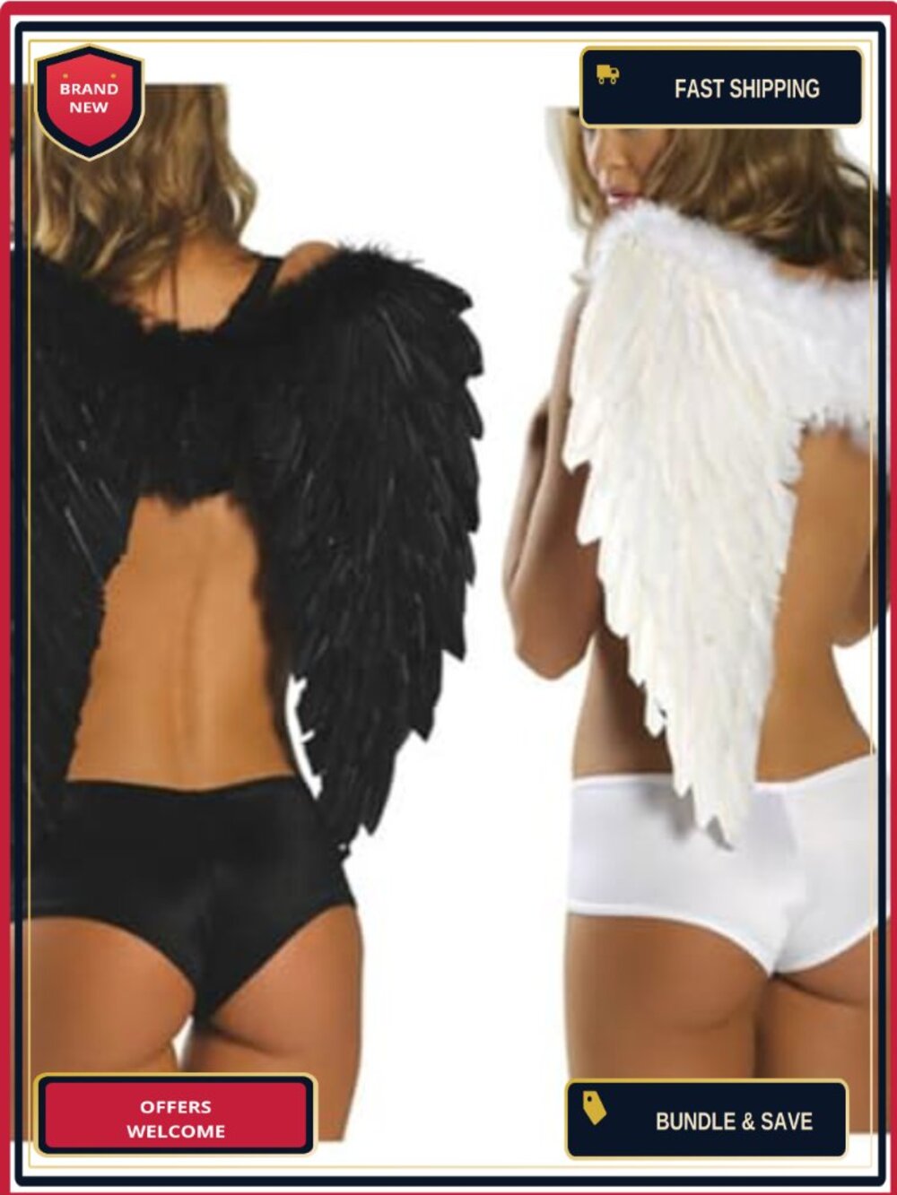 Feather Angel Wings Adult Costume Accessories for Halloween Cosplay Party